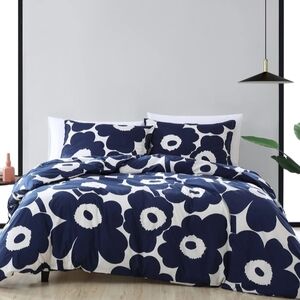 Marimekko Full/Queen Unniko Indigo Floral Duvet Set